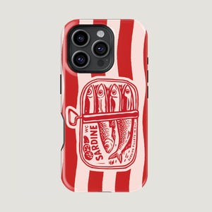 Sardine Tinned Fish Phone Case, Italian Summer Moodboard Gift, MagSafe iPhone 16 15 14 13 Pro Case, Samsung Galaxy S25 S24 S23 S22 Ultra