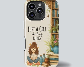 Bookish Girl Phone Case Cute Reading Aesthetic Cute Book Lover Phone Case Cute Bookish Merch iPhone 16 15 14 Samsung S25 S24 Pixel 8 Pro