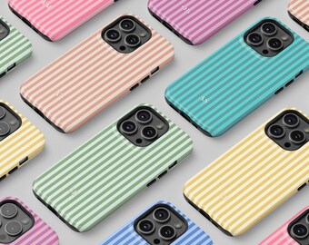 Personalized Striped Monogram Phone Case: Minimalist Custom Initial iPhone 17, Samsung, Pixel