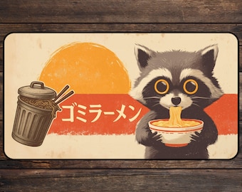 Trash Ramen Raccoon Playmat: MTG Anime Desk Mat