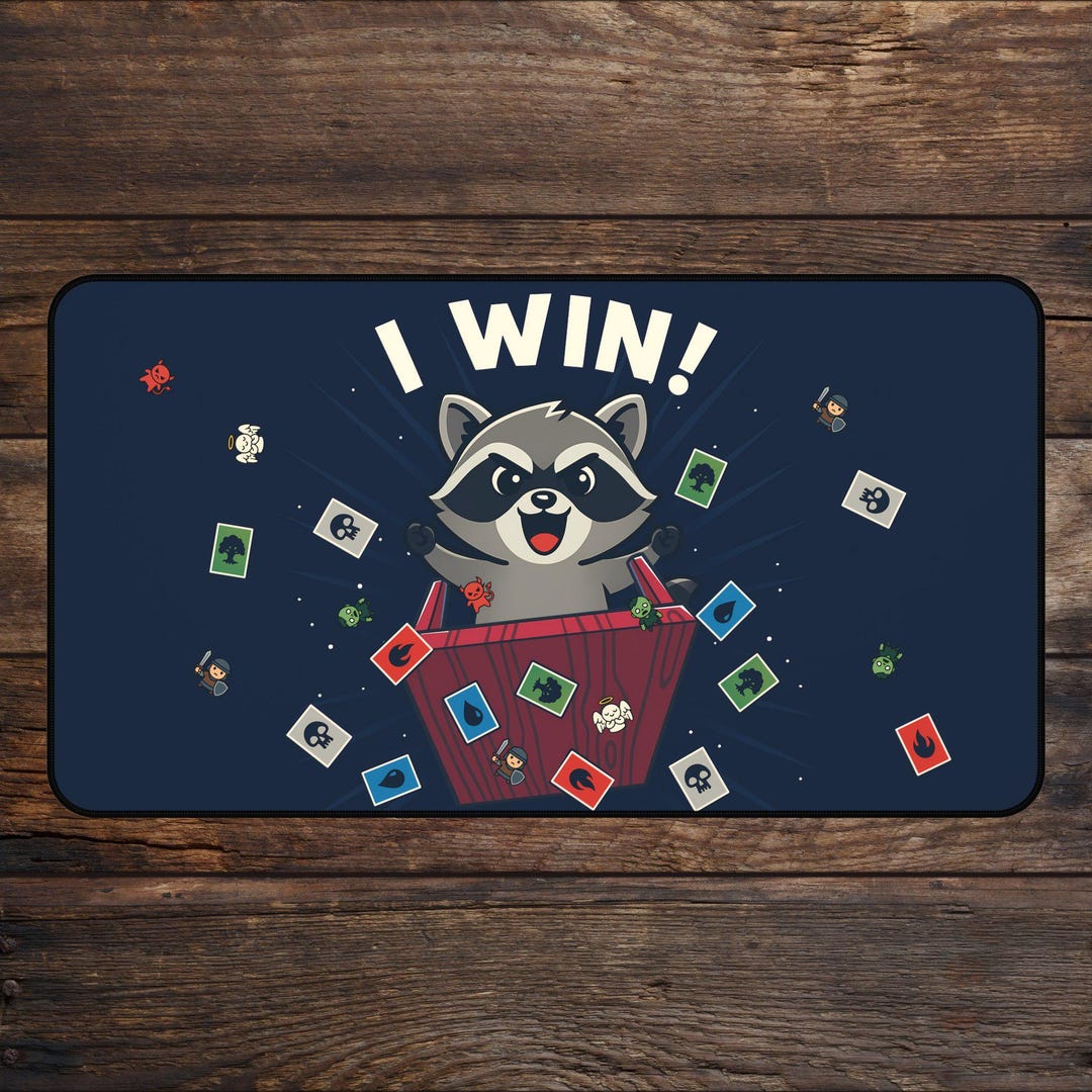 MTG Playmat I Win Raccoon TCG Playmate Funny Trash Panda MTG ...