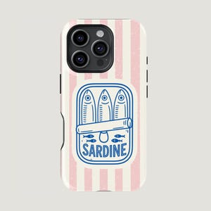 Retro Sardine Tin MagSafe Phone Case, Italian Summer Moodboard Gift, iPhone 16 15 14 13 12 11 Pro Max, Samsung Galaxy S25 S24 S23 S22 Ultra