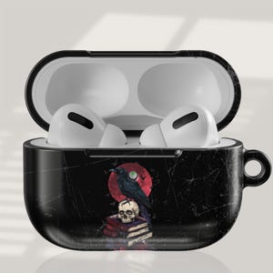 AirPod Case Raven Skull Airpods 4 Case Goth Book Airpod Pro Case Airpods Pro Case Airpod Pro 2 Case Airpods Cases Dark Academia