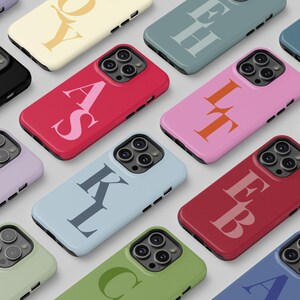 Monogram Initial Phone Case, Solid Color, Modern Typography