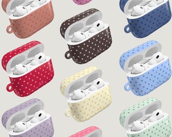Custom Polka Dot AirPod Case – Personalized Brown AirPods Pro 2 & AirPod 4 Case Cover, Cute Protective Gift