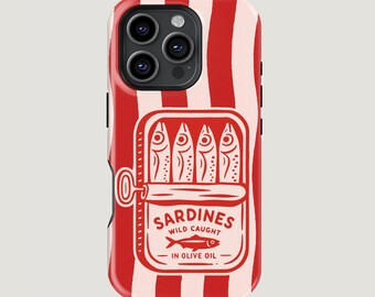 Vintage Sardine Tin Phone Case: Italian Summer Design