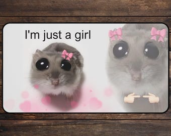 Hamster TKG Playmat für MTG Fans Ich bin nur ein Mädchen Anime Schreibtischmatte Magic Card Games Benutzerdefinierte Playmat Meme Mousepad, DnD mtg Zubehör Playmats
