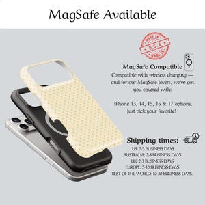 Custom Color Polka Dot Phone Case Monogram Initials iPhone Case Retro Aesthetic Pixel & Samsung Models Personalized Name Magsafe Phone cased image 9