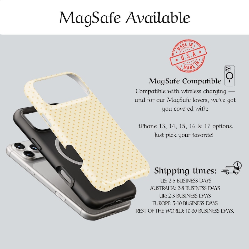 Custom Color Polka Dot Phone Case Monogram Initials iPhone Case Retro Aesthetic Pixel & Samsung Models Personalized Name Magsafe Phone cased image 9