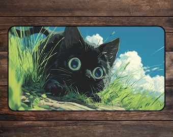 Black Cat MTG Playma Funny TCG Playmate Deskmat & Mousepad for Trading Card Games