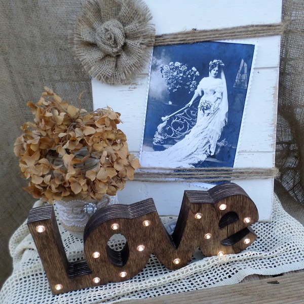 Rustic Wedding Lighted Love Sign