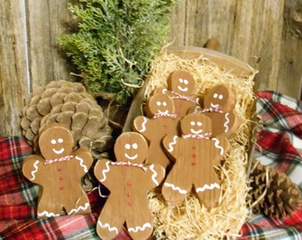 4 3/4" Gingerbread Man, Christmas Bowl Filler,  Christmas Decorations, Holiday Decor, Gingerbread Decor, Sold Individually or in Sets