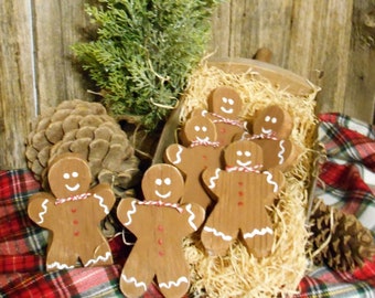 4 3/4" Gingerbread Man Bowl Filler,  Christmas Decorations, Holiday Decor, Gingerbread Decor, Sold Individually or in Sets