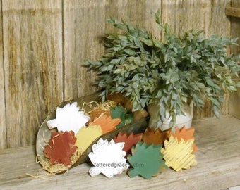 Small Handmade  Wood Leaf Bowl Filler or Tiered Tray Decor, Thanksgiving Decorations, Fall Wood Leaves, Sold Individually or in Sets