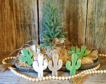 Rustic Farmhouse Cactus Ornament, Shabby Chic Cactus, Reclaimed Wood Cactus, Rustic Christmas Ornaments, Farmhouse Cactus, Boho Ornament