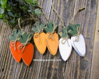 Wood Carrot Ornament,  Easter Decor, Easter Ornaments, Spring Easter Decor,  Carrot Decor, Carrot Tag, Tree Ornament, Spring Wood Decor C108