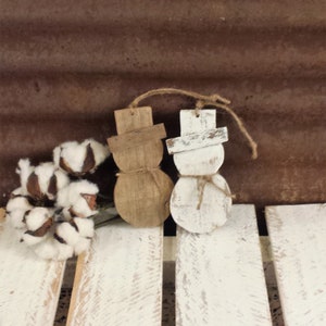 5 1/2  Rustic Snowman, Primitive Snowman, Handmade Christmas Ornaments, Holiday Decorations, Sold Individually or in Sets