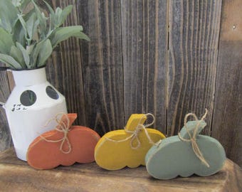 Wood Pumpkins, Bowl Filler, Fall Tiered Tray Decor, Fall Decorations,  Pumpkin Decor, Sold Individually or in sets
