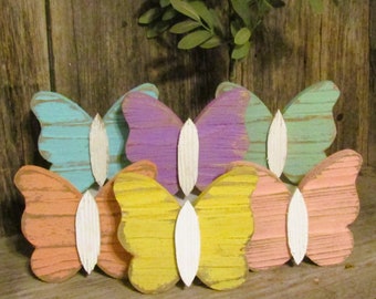 Wood Butterfly Shelf Sitter, Spring Tiered Tray Decor, Butterfly, Spring Decor, Sold Individually