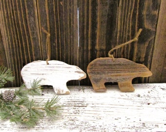 Rustic Bear Ornament, Christmas Ornaments, Rustic Ornament, Bear, Woodland Decor, Christmas Decor