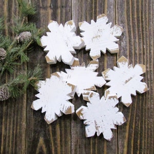 Small Wood Snowflake,  Winter Tray Decor, Winter Decor, Christmas Decorations, Holiday Decor, Sold individually or in sets