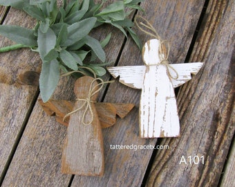 Rustic Angel Ornament, Handmade Christmas Decor , Religious Gift, Christmas Angel, Sold Individually or in Sets, A101