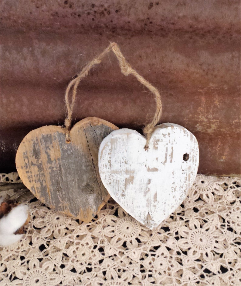 Heart Ornament Shabby Chic Heart Reclaimed Wood Heart Etsy