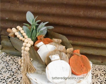 Rustic Wood Pumpkin, Fall Decor, Tiered Tray Pumpkin, Fall Bowl Filler