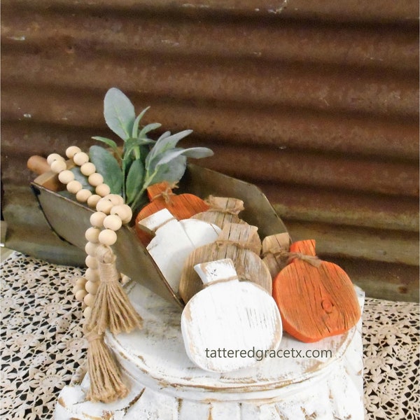 Rustic Wood Pumpkin, Fall Decor, Tiered Tray Pumpkin, Fall Bowl Filler