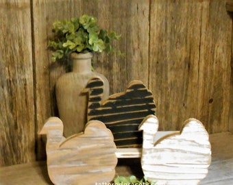 5 3/4 Inch Wood Turkey Fall Decor, Shelf Sitter or Tiered Tray Decor,  Fall Turkey, Table Top Decor, Thanksgiving Decor, Sold Individually
