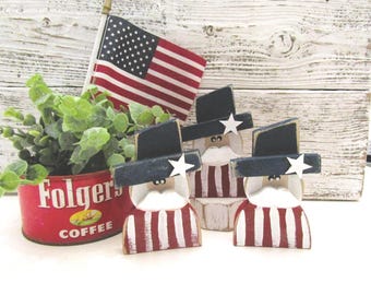 5 Inch Rustic Uncle Sam, Patriotic Bowl Filler, Independence Day Decor, Fourth of July, Americana, Rustic Home Decor, Sold Individually