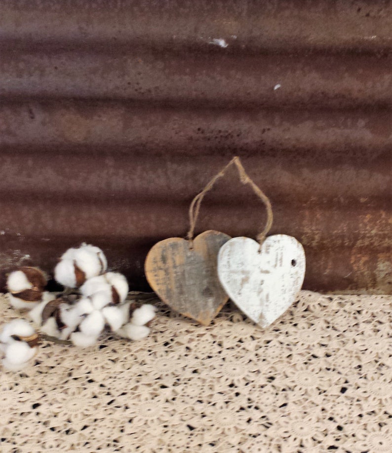 Heart Ornament Shabby Chic Heart Reclaimed Wood Heart Etsy