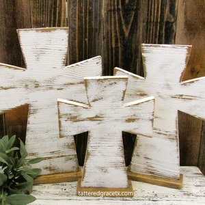 Reclaimed Wood Cross Single or Set of 3, Religious Decor, Rustic Cross Decor, Wood, Farmhouse, Wooden Cross
