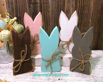 Wood Rabbit Bowl Filler, Easter Decorations, Easter Tiered Tray,  Easter Bunny, Rustic Easter Decor, Farmhouse Bunny, Easter Table Top, R102