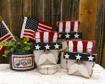 Patriotic Uncle Sam, Patriotic Tiered Tray, Rustic Uncle Sam, Independence Day Decor, July 4th Decor, U200a