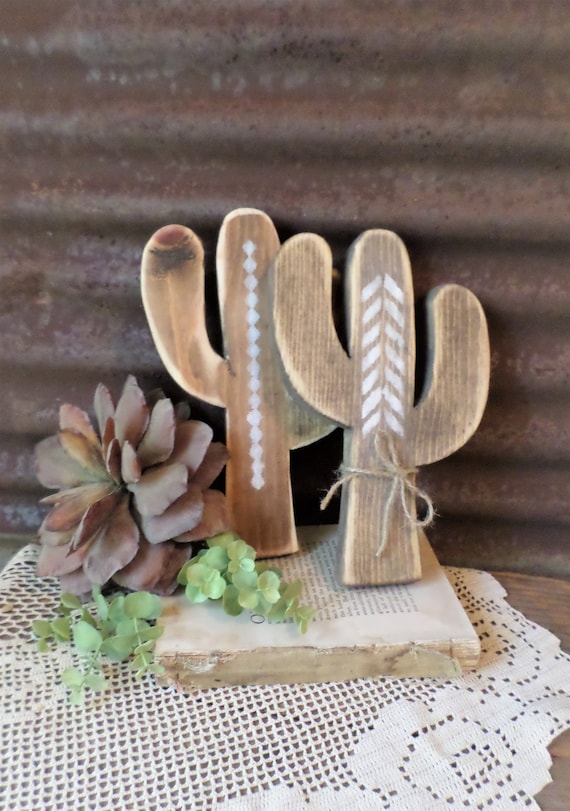 Wood Cactus Decor Rustic Cactus Cactus Wall Decor Farmhouse Etsy