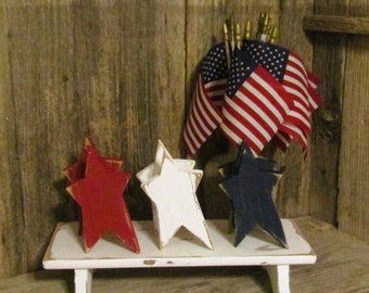 Primitive Patriotic Star Bowl Fillers, Patriotic Decor, Star Bowl Fillers, Wood Star, Pallet Star, July 4th Decor,  Single (1) or Set, S110