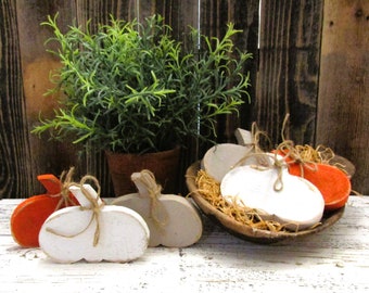 Wood Pumpkins, Fall Bowl Filler, Fall Tiered Tray Decor, Rustic Fall Decorations, Wooden Pumpkin, Pumpkins, Sold individually or in sets