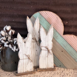 Rustic Wood Rabbit Set of 3 or Single, Rustic Easter Decor, Farmhouse Rabbit Decor, Easter Rabbit,  Farmhouse Easter Decor