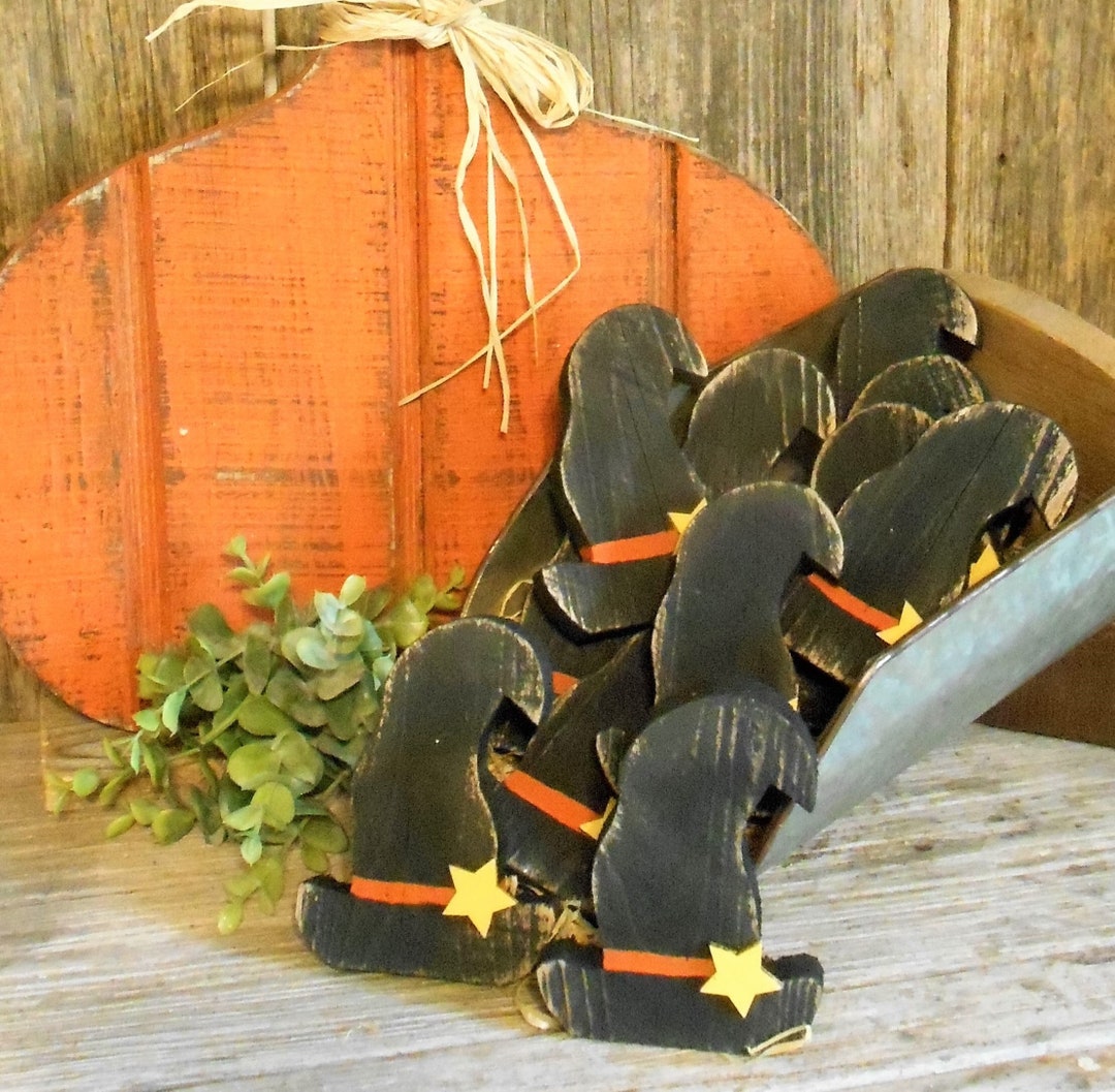 Wood Witches Hat Fall Decor, Bowl Fillers, Fall Tiered Tray Decor ...