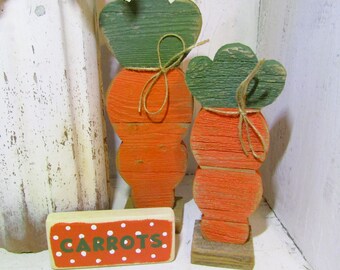 Standing Wood Carrots,  Rustic Easter Decor, Wood Carrots, Easter Decorations, Easter Tiered Tray, Sold Individually, C200, C200a