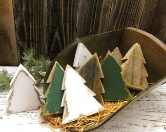Wood Christmas Tree, Holiday Bowl Filler, Tiered Tray Decor, Rustic Holiday Decor, Christmas Decorations, Sold Individually or in Sets