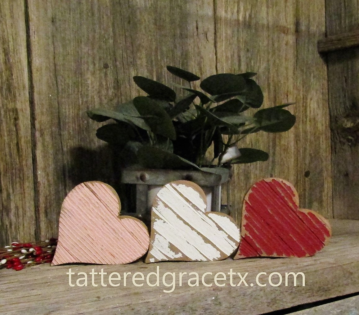 Valentine Day Hearts, Valentine Tier Tray Decor, Wood Hearts , Valentine  Day Tiered Tray Decor Rustic Decor Patriotic Farmhouse Decor 