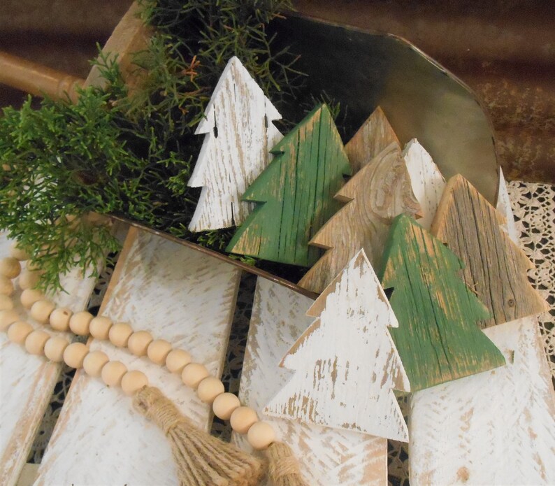 Wood Christmas Tree Bowl Fillers Rustic Christmas Tree Etsy