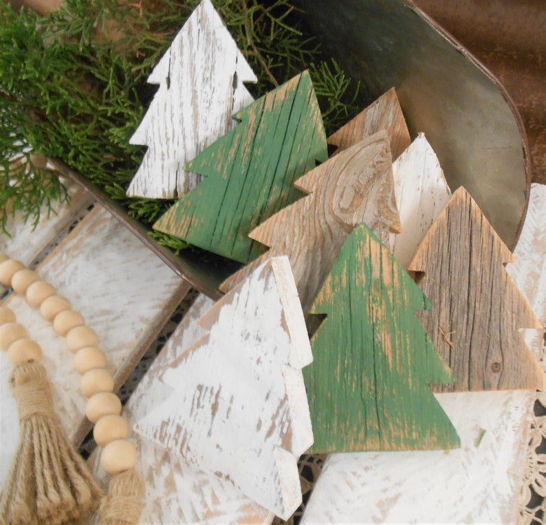 Wood Christmas Tree Bowl Fillers Rustic Christmas Tree Etsy