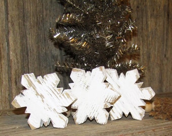 Small Wood Snowflake,  Winter Tray Decor, Winter Decor, Christmas Decorations, Holiday Decor, Sold individually or in sets