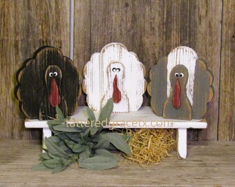 5 Inch Wood Turkey Fall Decor, Shelf Sitter or Tiered Tray Decor,  Fall Turkey, Table Top Decor, Thanksgiving Decor, Sold Individually