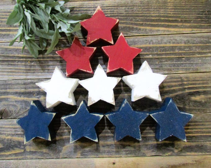 Featured listing image: Small Chunky Star, Patriotic, Tiered Tray Star, July 4th, Independence Day, Americana Decor, Rustic, Primitive, Sold Individually or in Sets