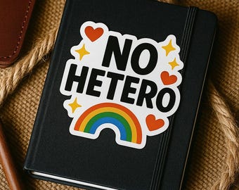 No Hetero LGBTQ Pride Vinyl Aufkleber | Lustiger Queer Aufkleber