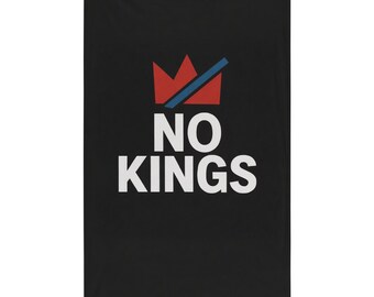 No Kings Vertical Protest Flag, Anti Authoritarian Democracy Banner